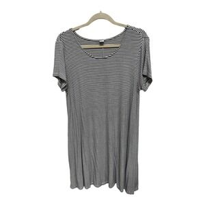 Old Navy Minimalist Short Sleeve Sress Black White Mimi Stripes Size large